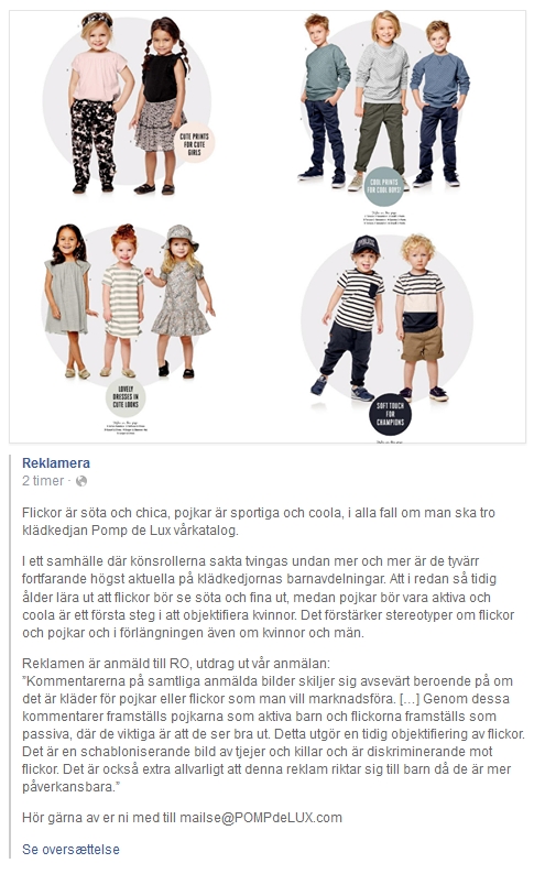 Billede fra Reklameras Facebook-side.