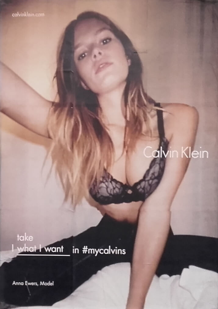 Reklame for Calvin Klein. Model Anna Ewers.